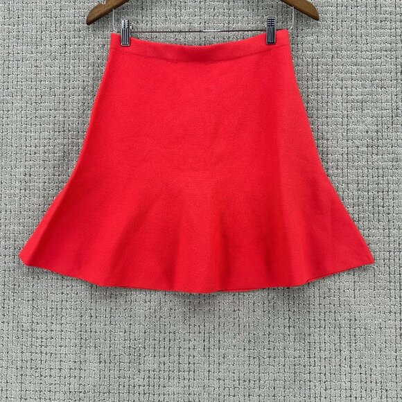 Grey Jason Wu Mini Skirt Womens Small Orangish Red Pull On A-Line NWT - Picture 6 of 10